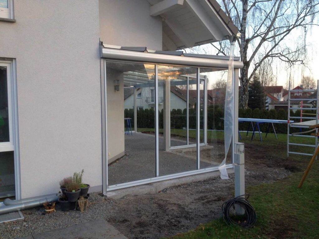 Beim einglasen der Aluminium Konstruktion