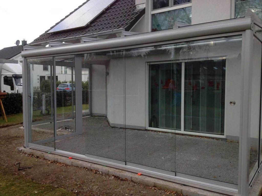 Bei der Abnahme des Kaltwintergartens