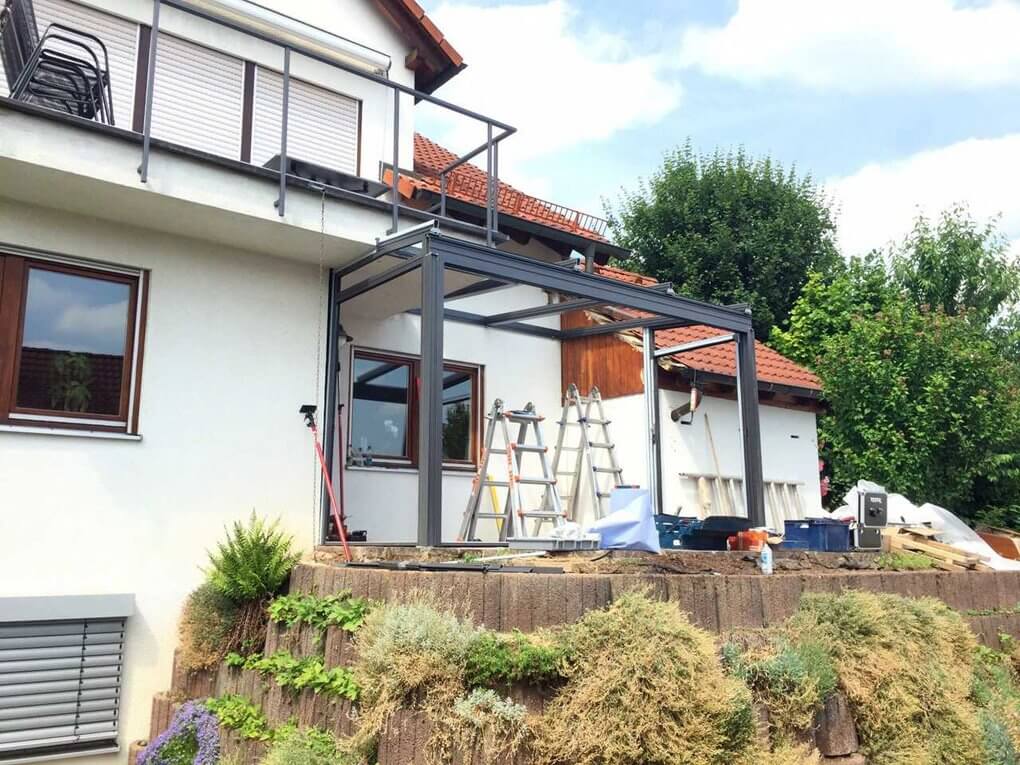 Montagebeginn am Kaltwintergarten