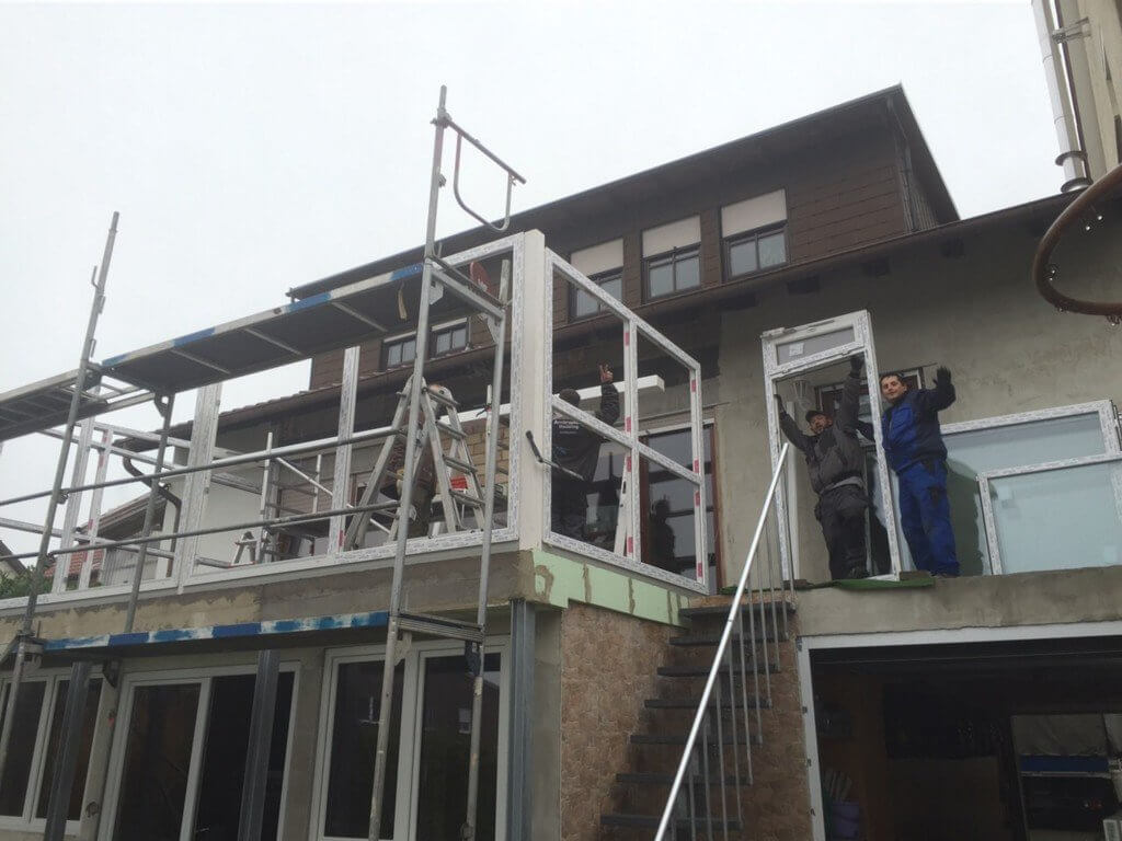 Montage der Wand Elemente