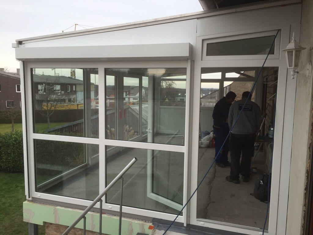Beim einglasen des Wintergartens