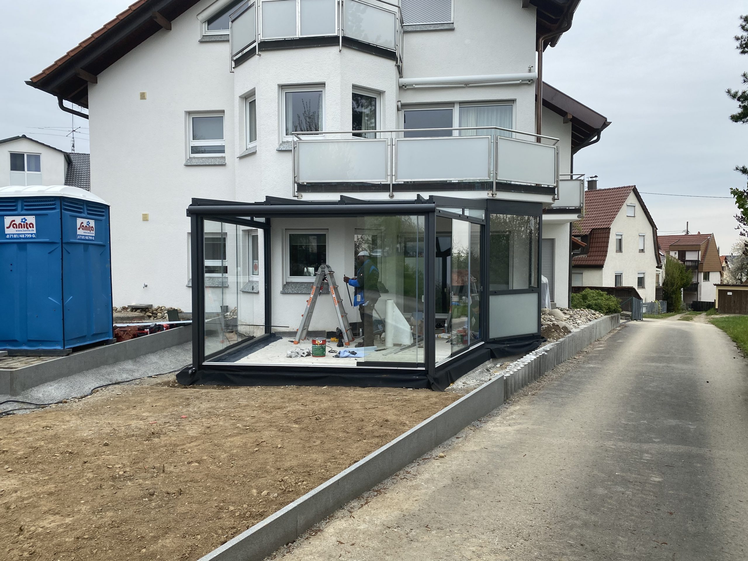 Montage der Glaskonstruktion