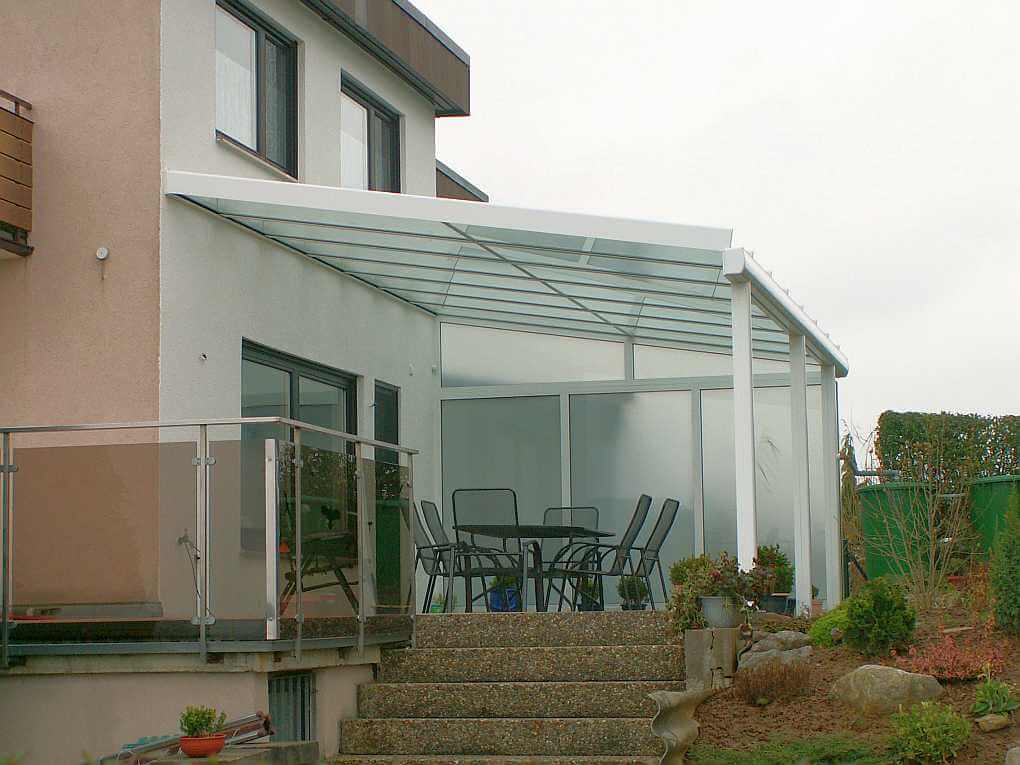 Terrassendach Vaihingen bei der Abnahme