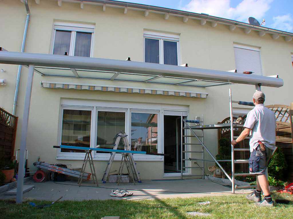 Beim einglasen vom Terrassendach