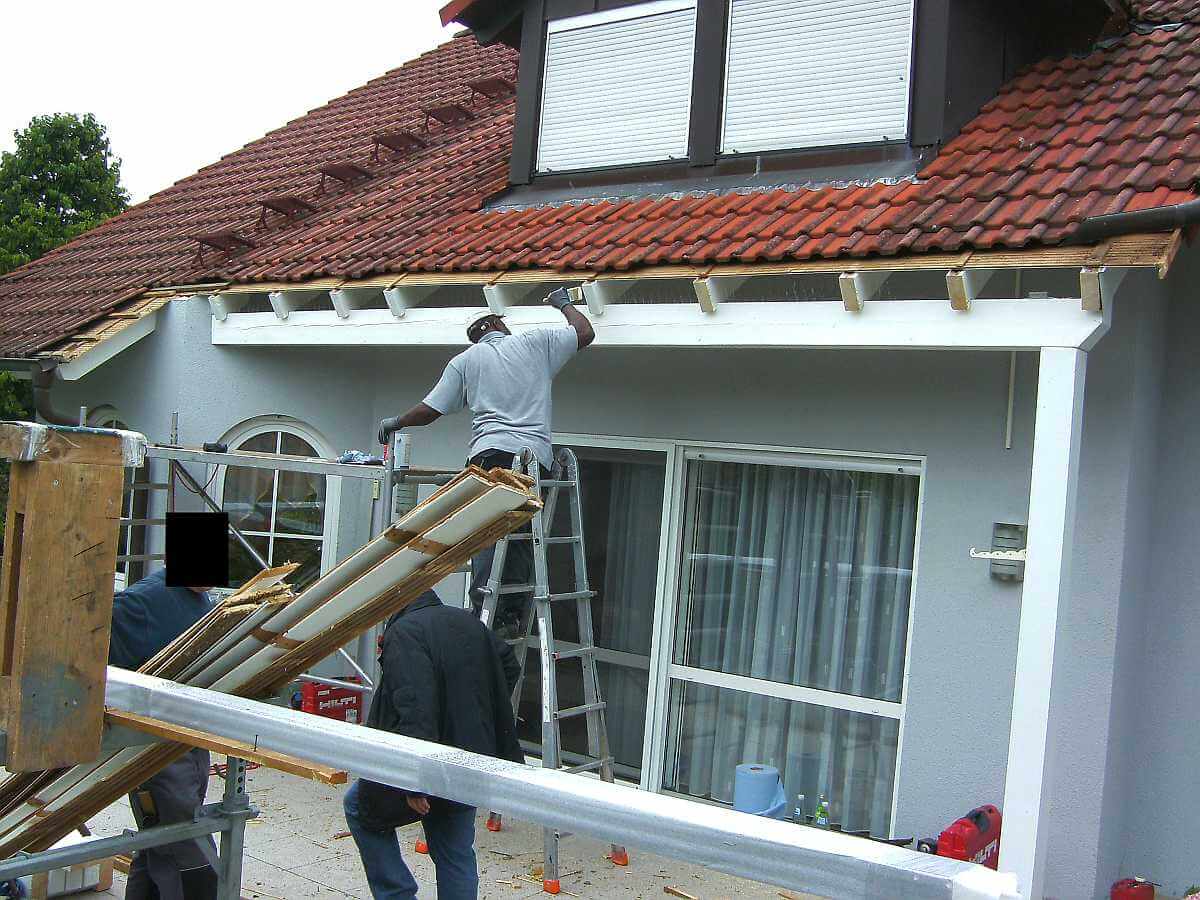 Dachabschnitt für das Terrassendach