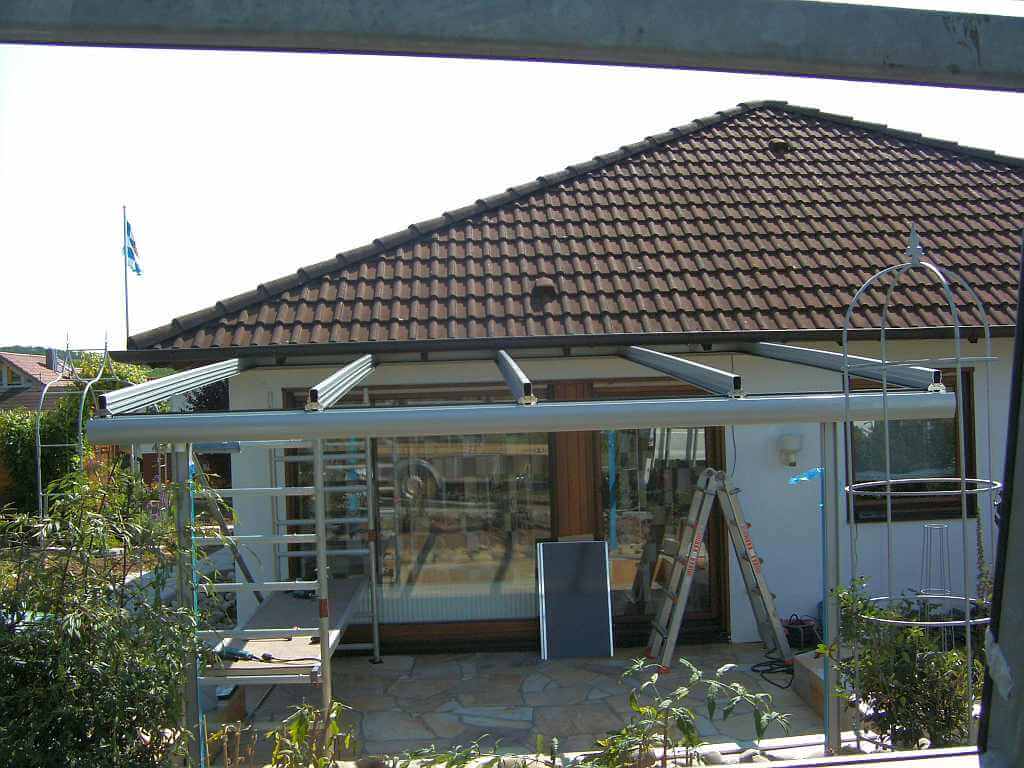 Montage der Aluminium Konstruktion