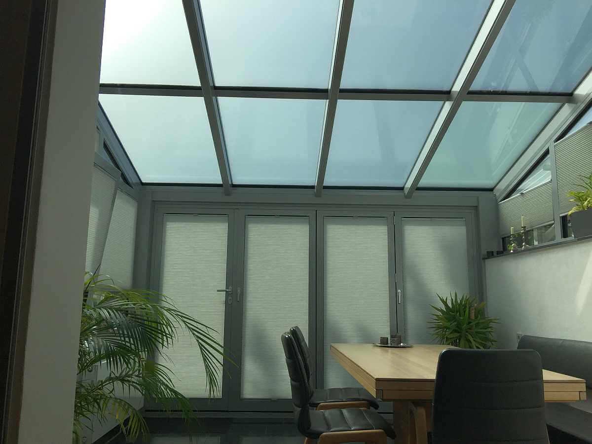 Ansicht von Innen Wintergarten mit Innenbeschattung