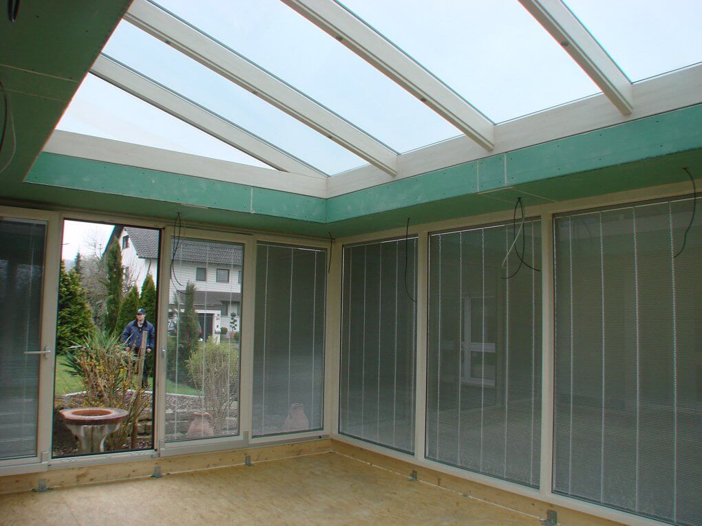 Ansicht der Isolletten / Jalousien im Glaszwischenraum