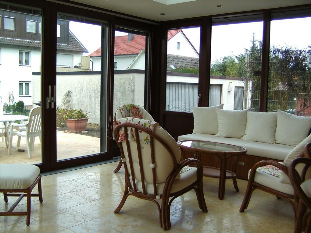 Innenansicht vom Flachdachwintergarten