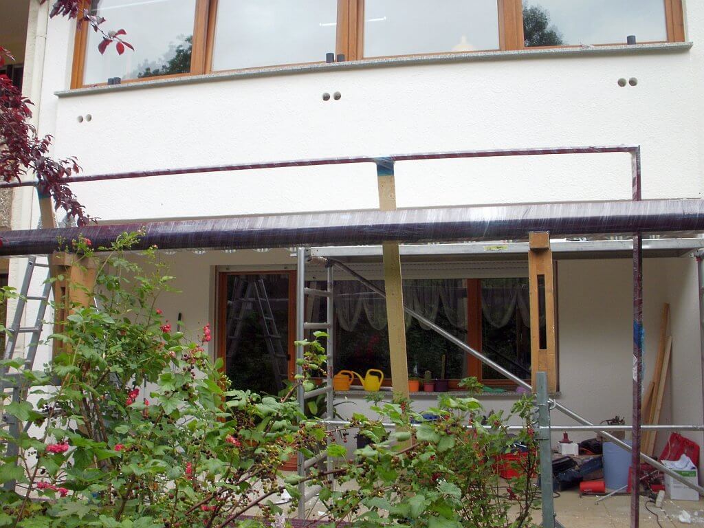 Montagebeginn in Lauffen