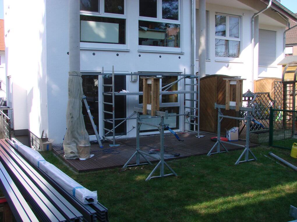 Montagebeginn Glasschiebedach