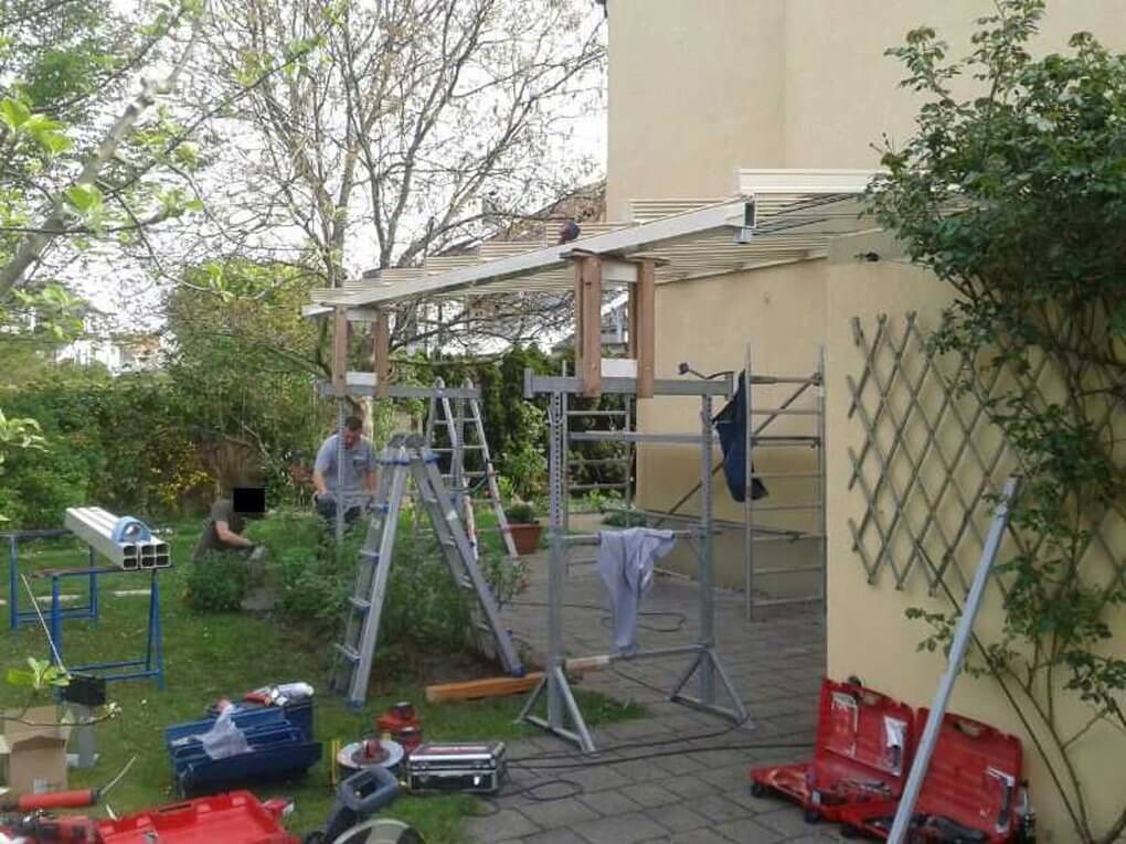 Montage Pergolaschiebedach