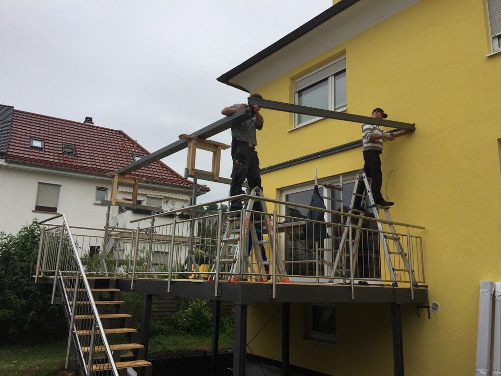 Montage Glasschiebedach