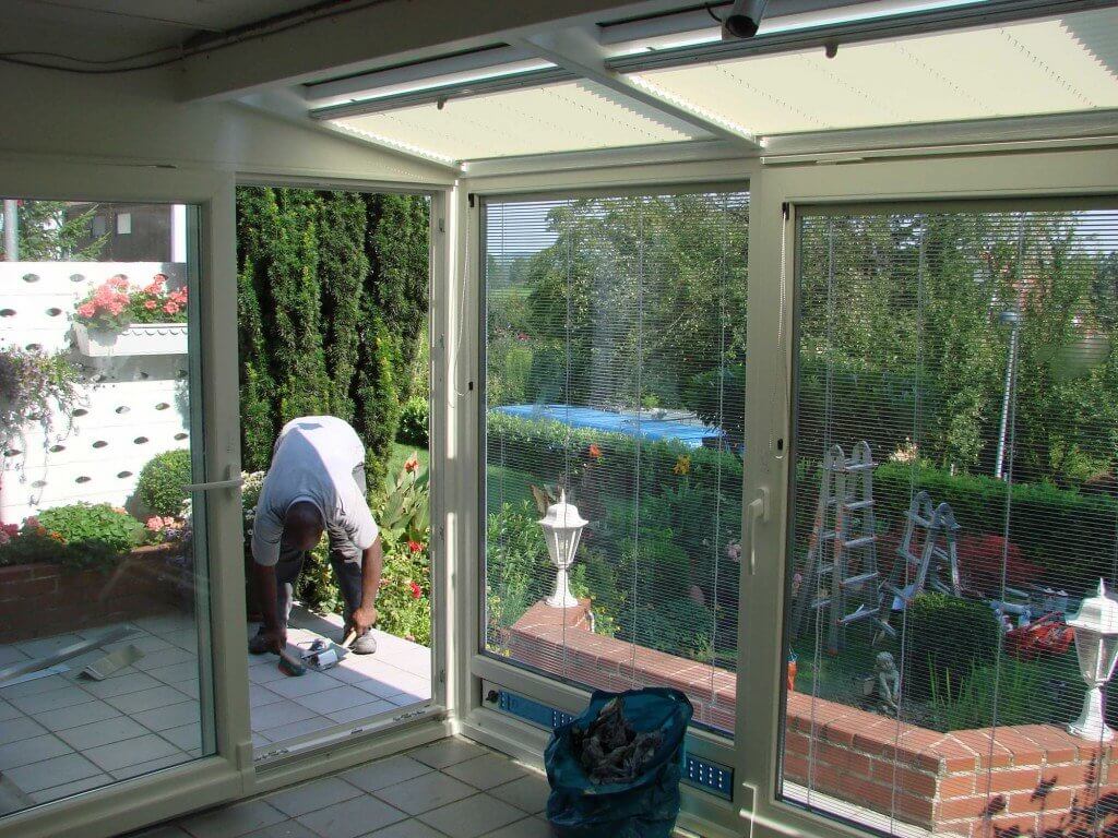 Bei der Abnahme vom Wintergarten