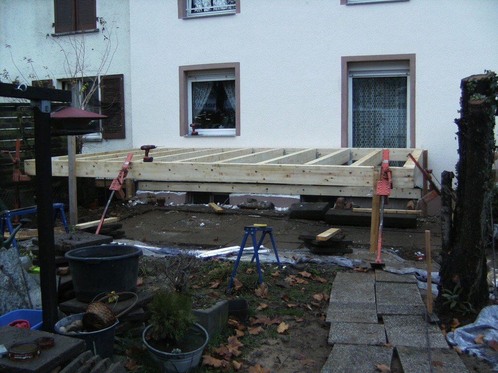 Vorbereitung für die Balkenlage