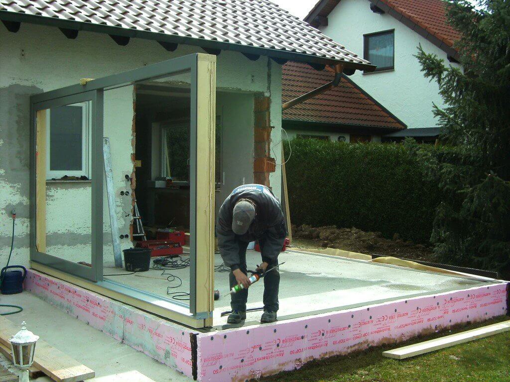 Montage der Hebe-Schiebeanlage