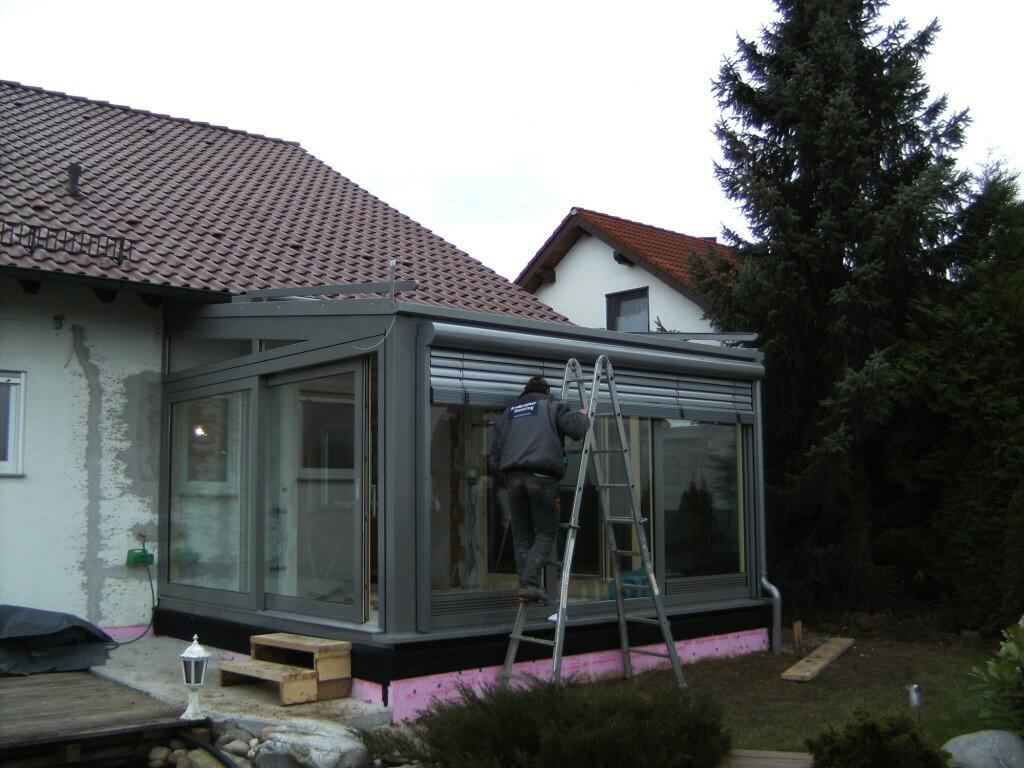 Innenansicht vom Flachdachwintergarten