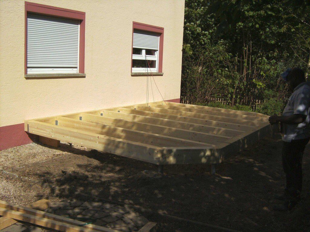 Balkenlage als Bodenplatte