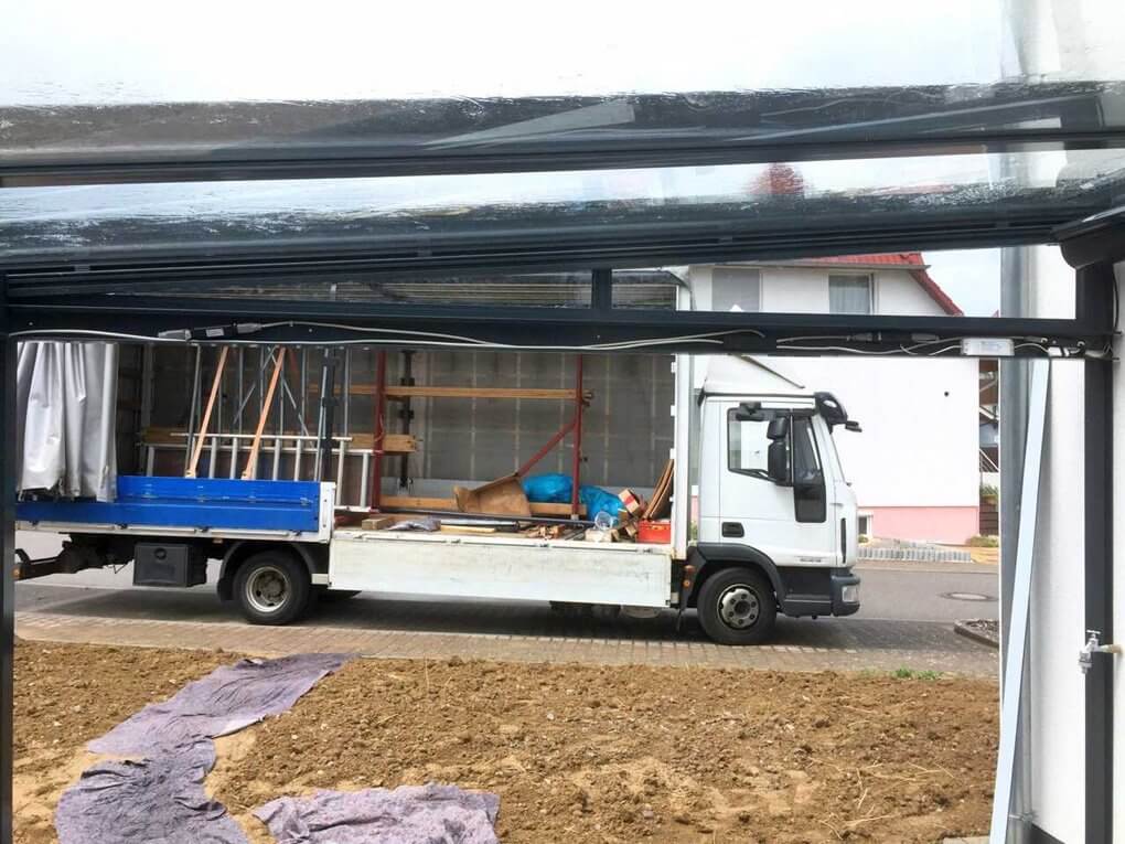 Montage der Seitenbeschattung