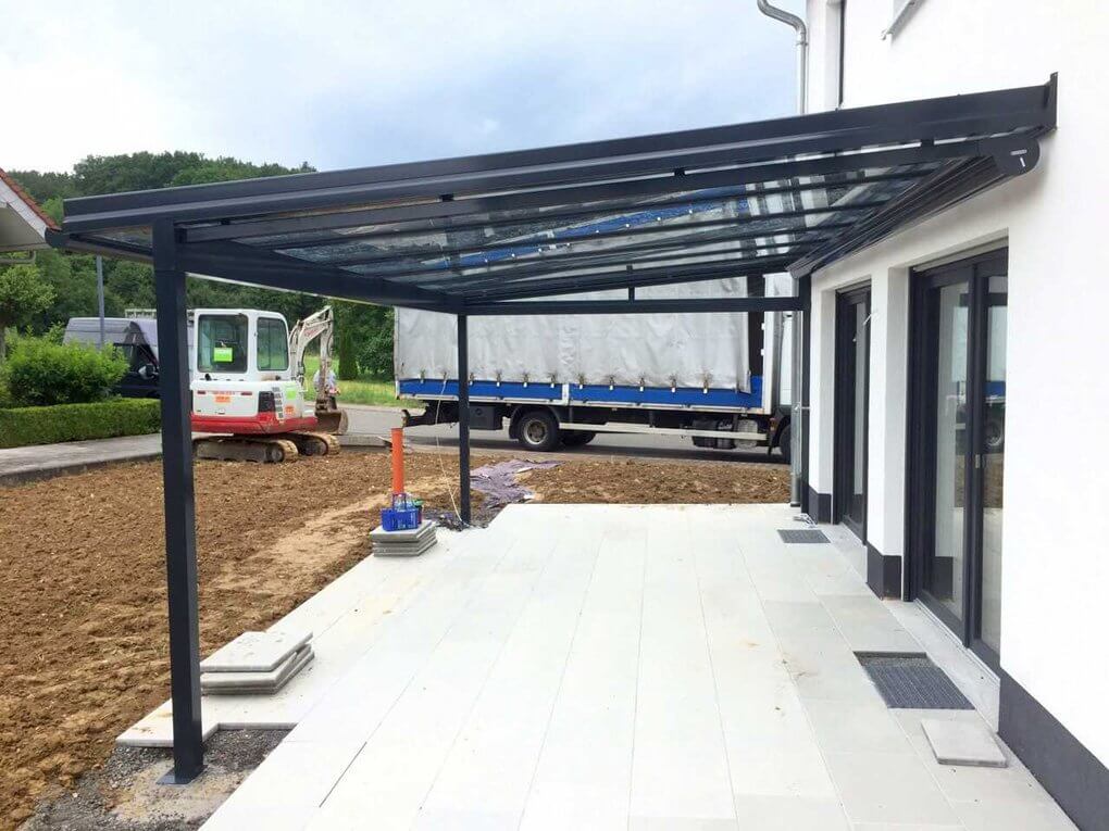 Innenansicht Terrassendach in Bruchsal bei der Abnahme