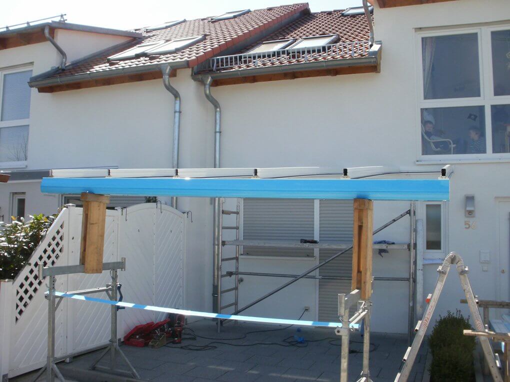 Montage der Aluminium Konstruktion