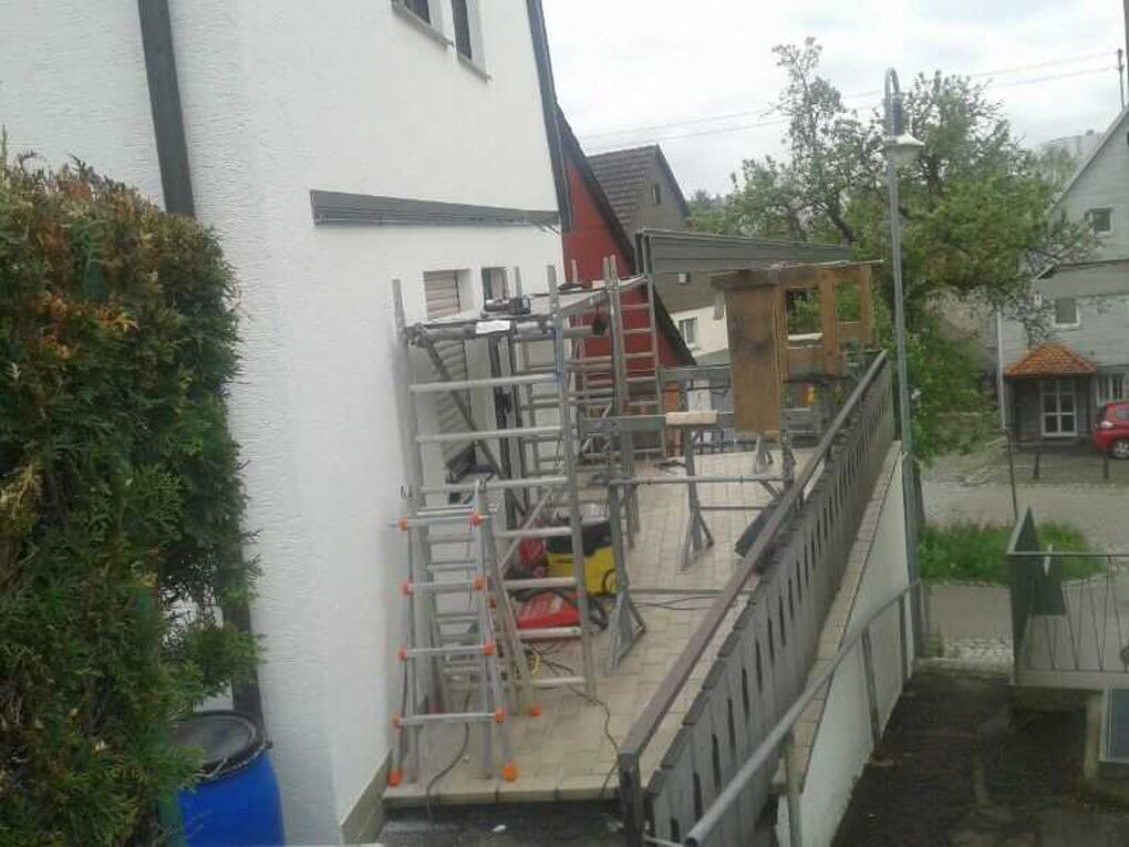 Montage des Glasdaches