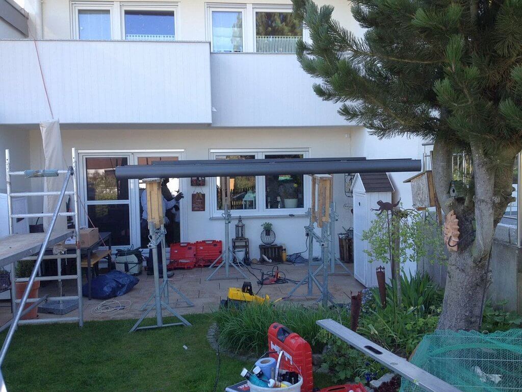 Montage der Aluminium Konstruktion