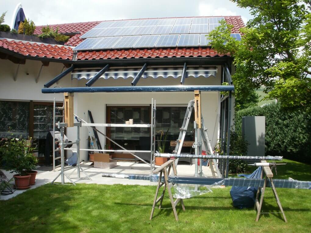 Montage der Aluminium Konstruktion