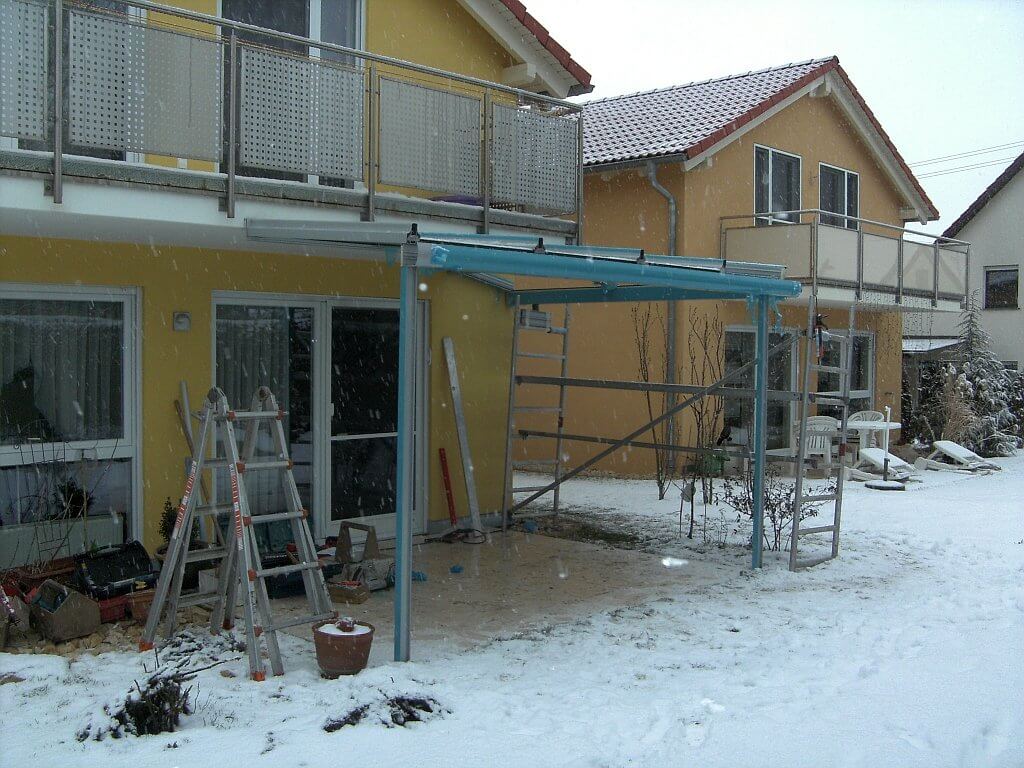 Montage der Aluminium Konstruktion