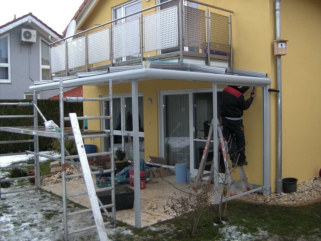 Montage Windschutz Element