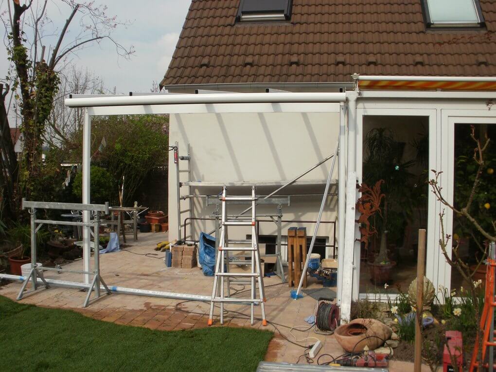 Montage der Aluminium Konstruktion