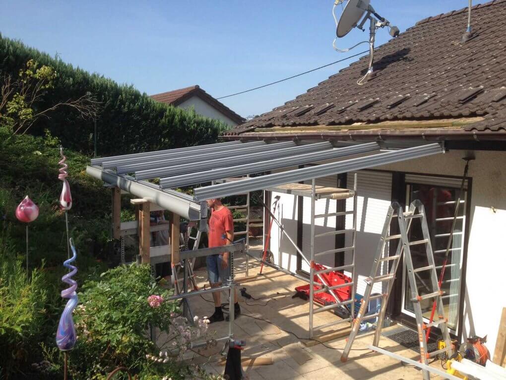 Montage der Aluminium Konstruktion