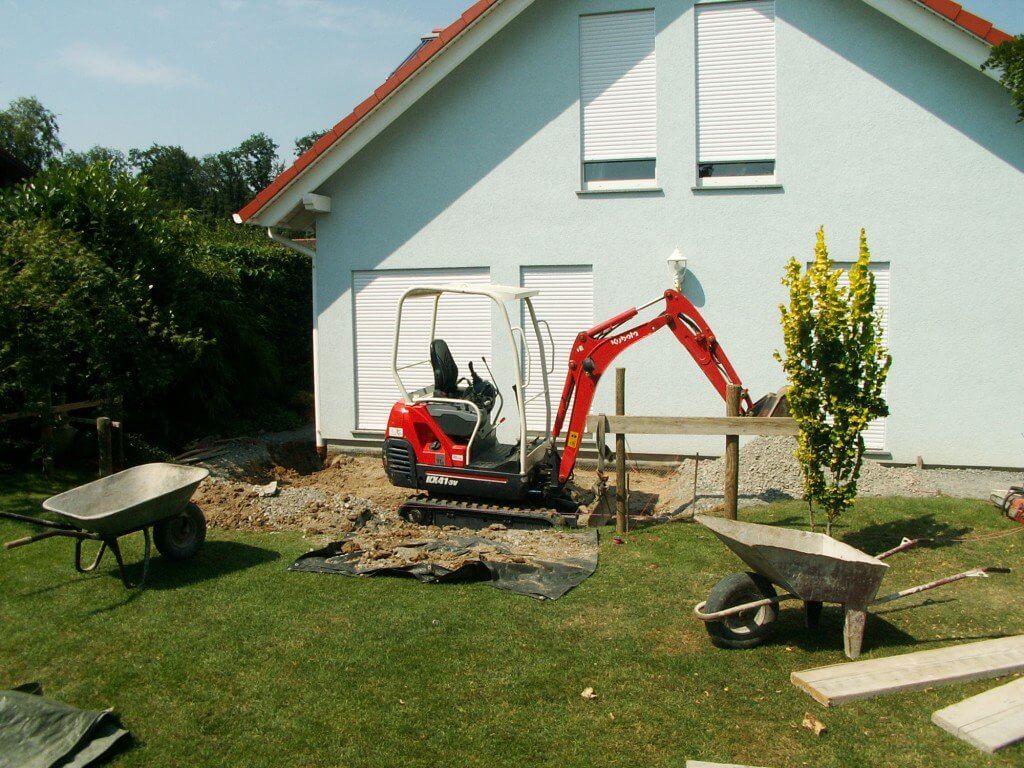 Rohbauarbeiten für den Wintergarten