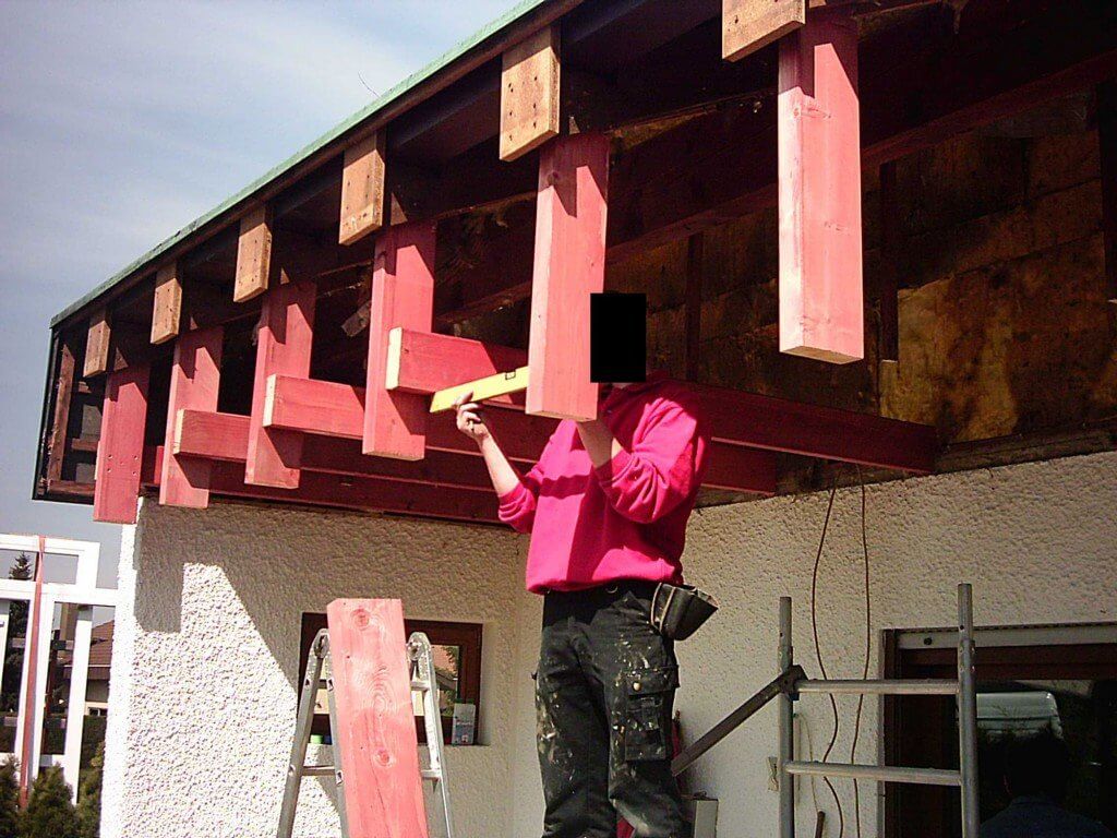 Dachrandänderung mit Verstärkungsbalken