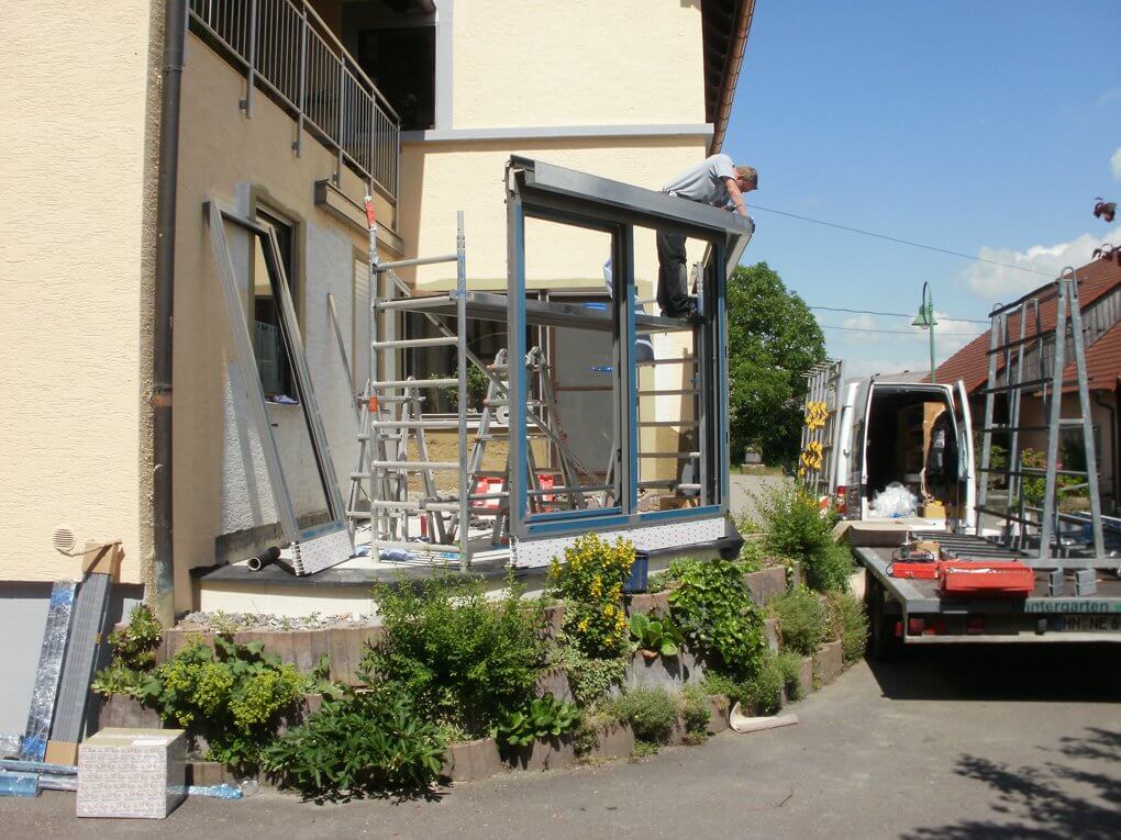 Montage der Aluminium Elemente