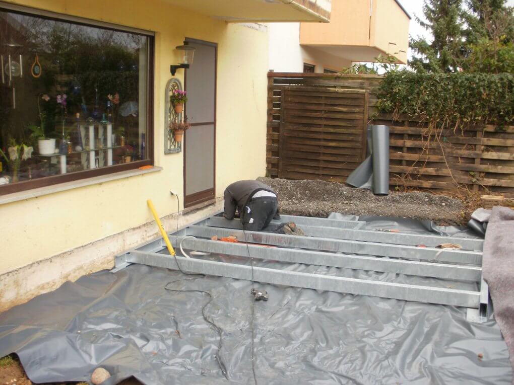 Bodenplatte für den Wintergarten