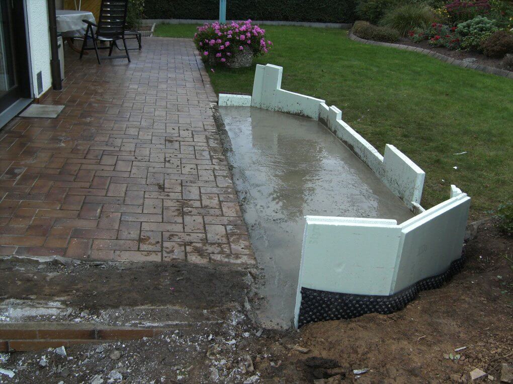 Bodenplatte für den Wintergarten