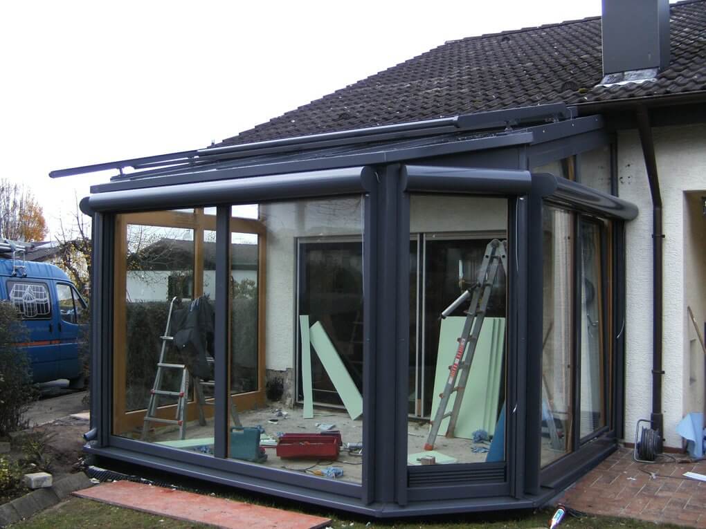 Beim verglasen der Konstruktion