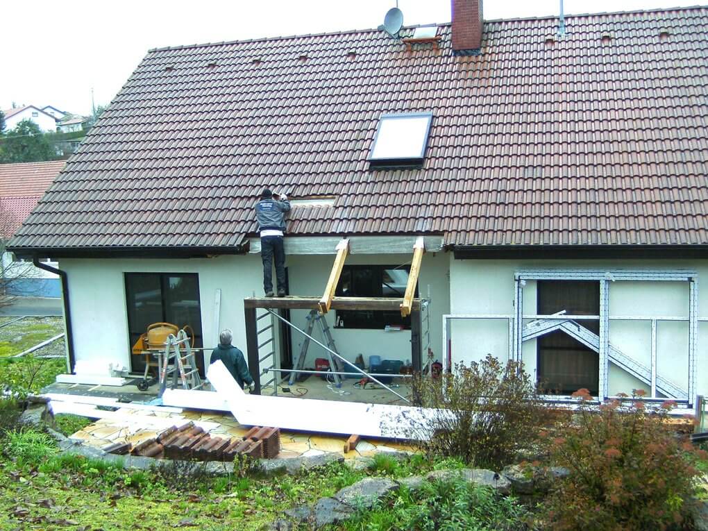 Abbau der alten Pergola