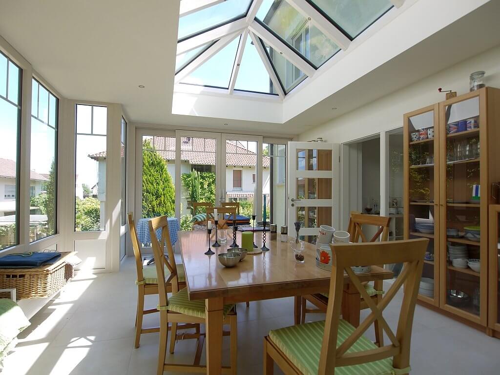 Innenansicht Flachdachwintergarten Pforzheim