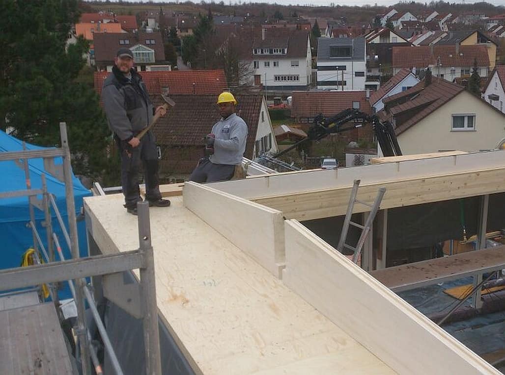 Montage vom Flachdach