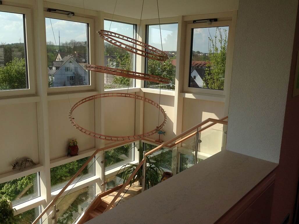 Ansicht verglaster Treppenaufgang