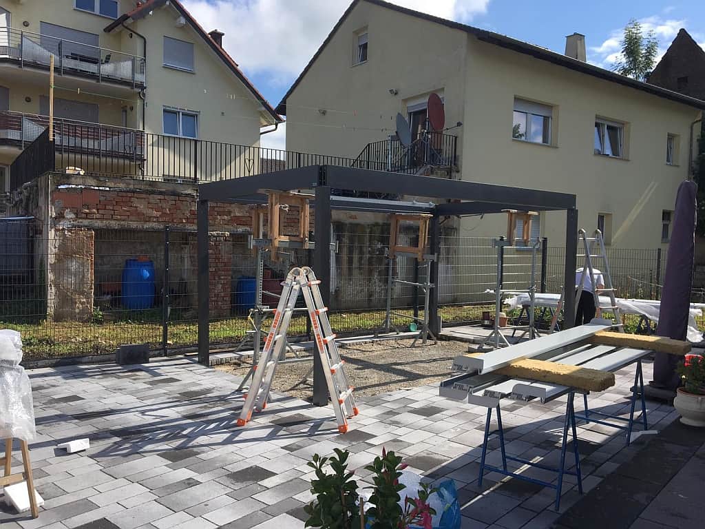 Grundgerüst vom Lamellendach