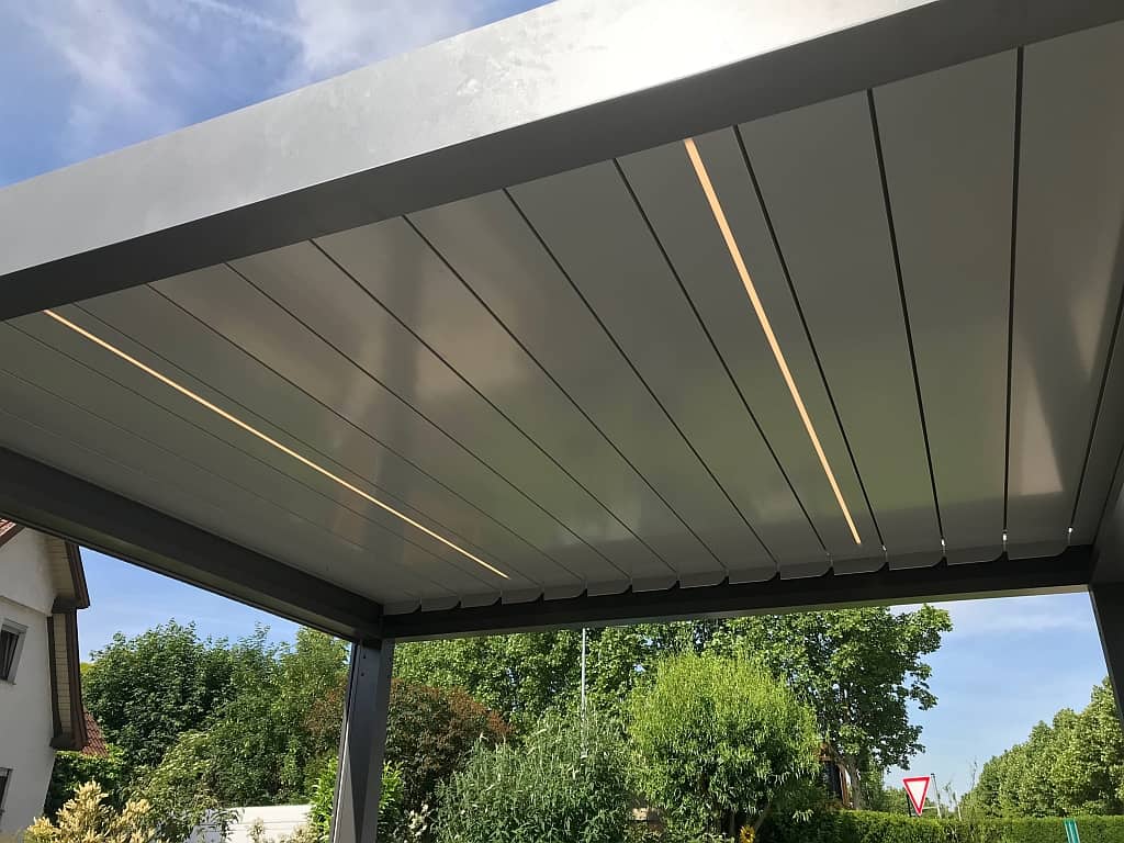 Das Lamellendach Sinsheim mit LED Beleuchtung