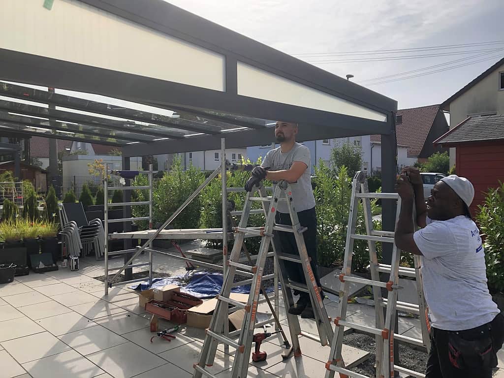 Beim einglasen der Konstruktion