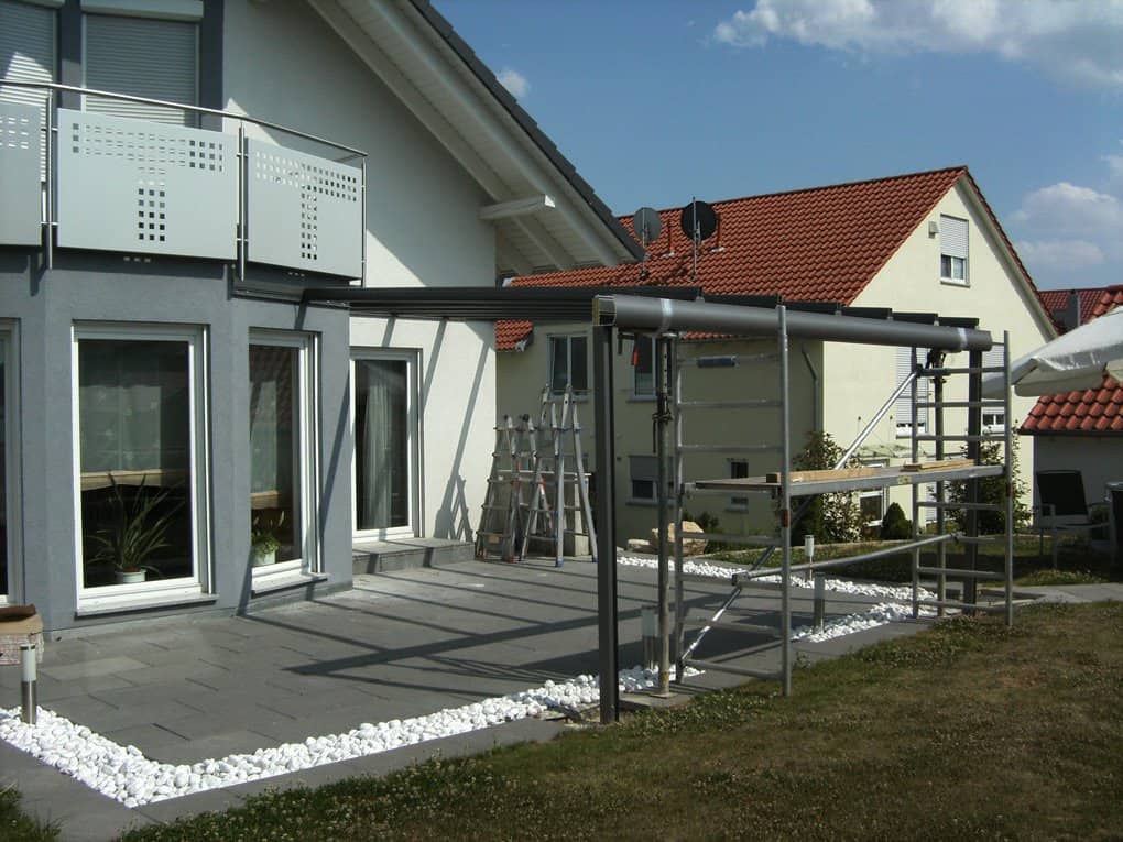 Montage der Aluminium Konstruktion