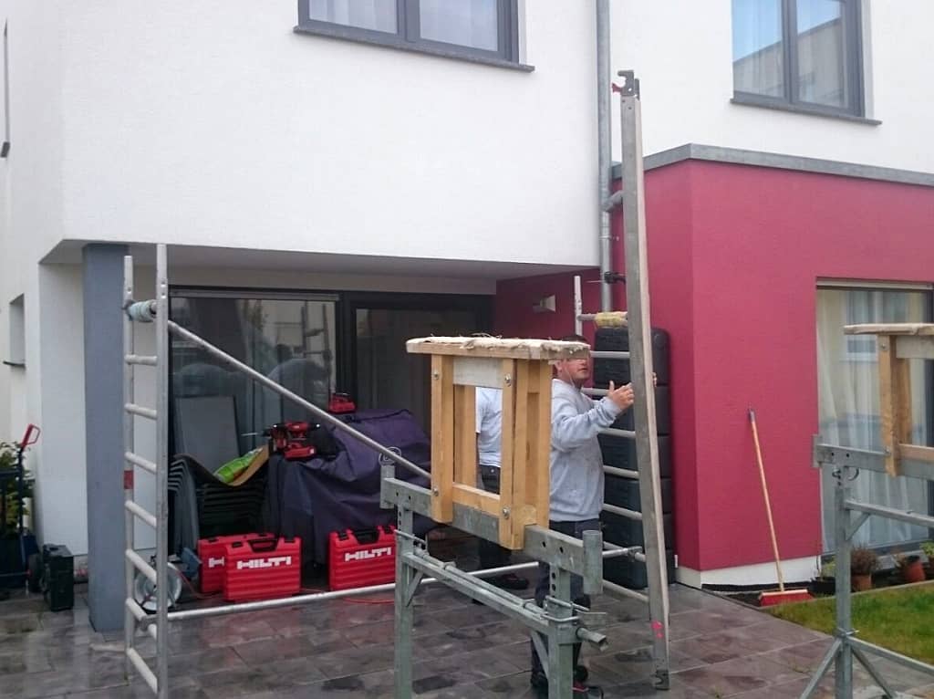 Beim Montagebeginn in Walzbachtal