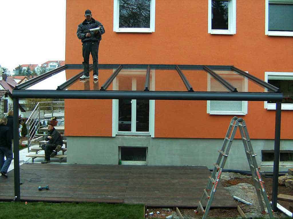 Abnahme der Terrassendachkonstruktion