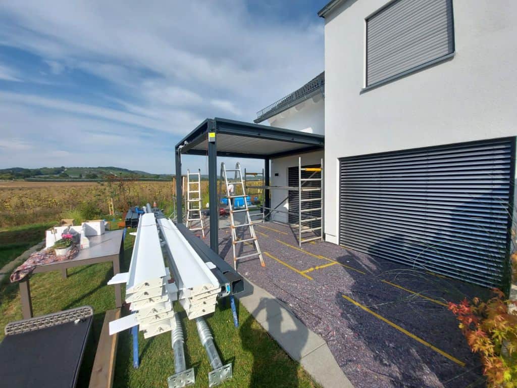 Grundgerüst vom Lamellendach