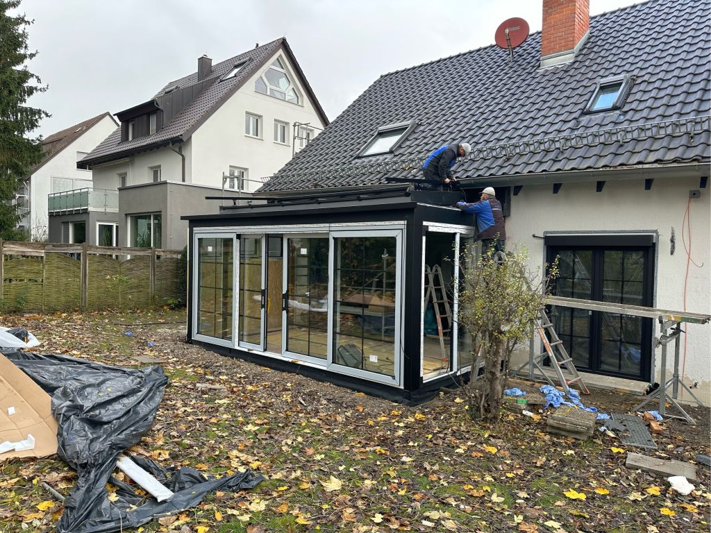 Montage Dachbeschattung